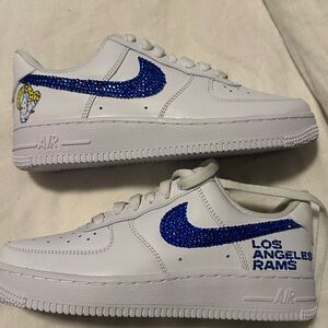 Los Angeles Rams Custom White Nike Air Force 1